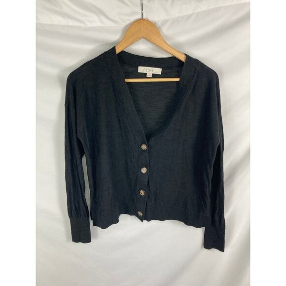 Ann Taylor LOFT Button Up Black Cardigan Size Small - Picture 6 of 7